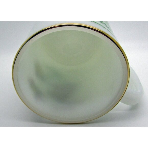 Glasbake Coffee Mug Prairie Crocus Manitoba Provincial Floral Emblem Gold Rim - Picture 3 of 4